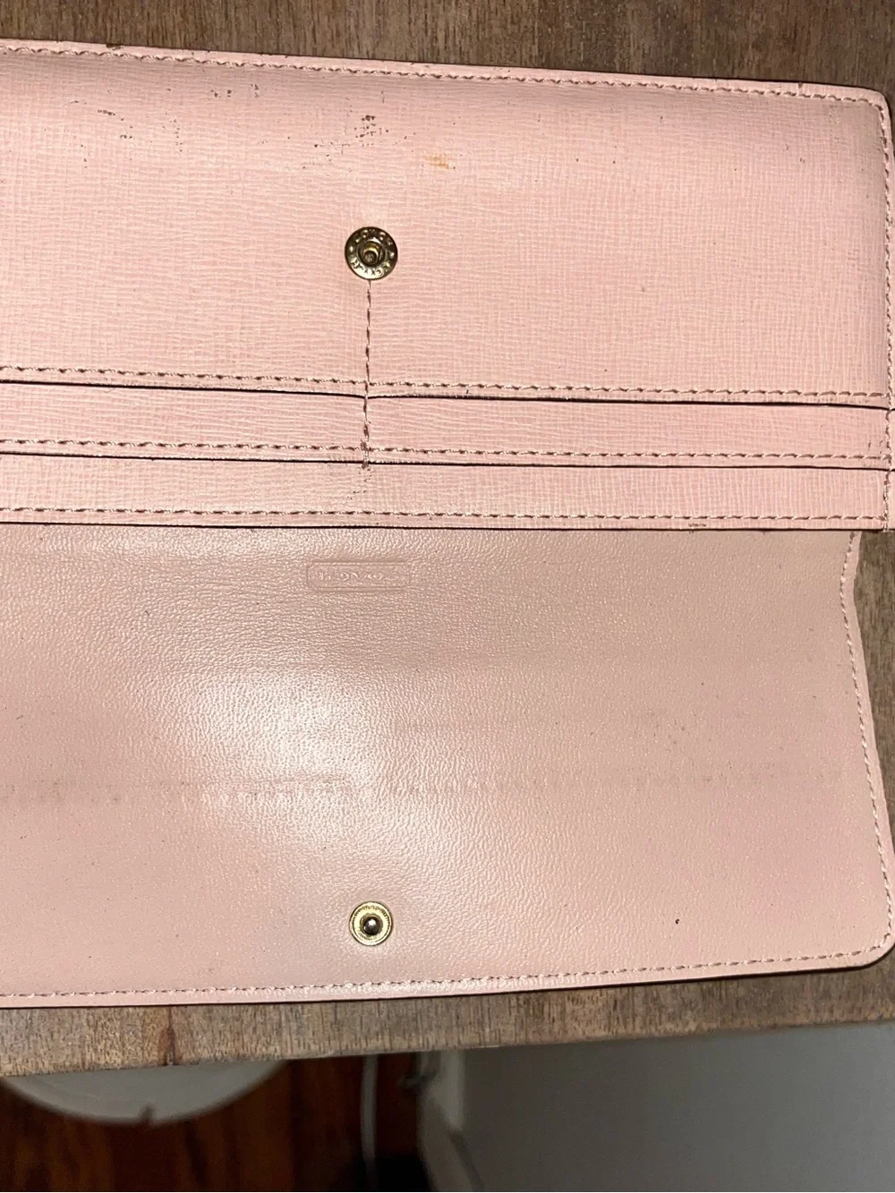Coach Pink Slim Bifold Wallet with Zip Coin Pocket